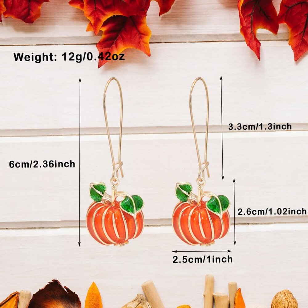 Fall Earrings Crystal Maple Leaf Earring for Women Orange Autumn Maple Leaves Th - Picture 7 of 7